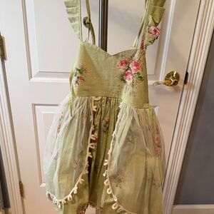 Dollcake Green and Pink Floral Kids Formal Dress